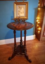 Victorian walnut occasional table, with circular inset chessboard top 