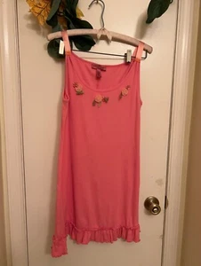 Betsey Johnson Intimkleid rosa Rüschenbesatz eingebettete Blumen Y2K Gr. L - Bild 1 von 14
