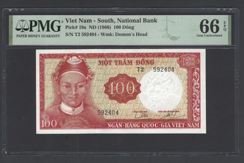 South Vietnam 100 Dong ND(1966) P19a Uncirculated Grade 66 Cover