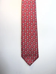 Vineyard Vines Herrenkrawatte 100 % Seide rosa Windmühle Wolken Design Martha's Vineyard - Bild 1 von 10