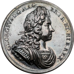 1714 - Gran Bretaña - Jorge I - Medalla de Coronación - NGC AU Detalles Pulidos - Imagen 1 de 4