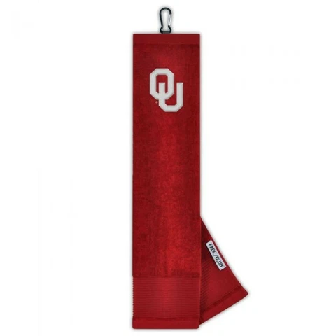 University of Oklahoma Sooners OU Embroidered Face/Club Towel with Carabiner Cover