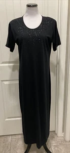 NWT Laura Rogers Originals Hand painted Original 2 Piece Dress SZ M Black Long - Picture 1 of 24