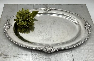 Antik-1912-Gemeinschaftsteller-GEORGISCH-Silberplatte-Serviertablett-19 x 13 - Bild 1 von 7