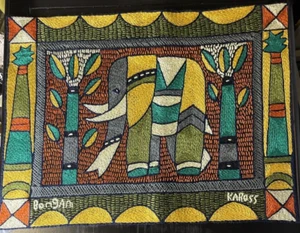 Cuadro arte elefante sudafricano bordado tapiz safari - Imagen 1 de 8