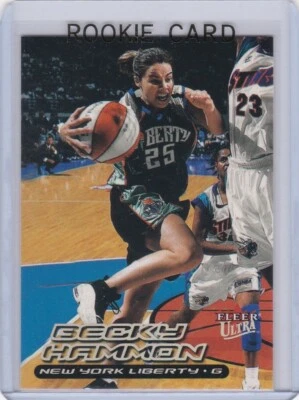 BECKY HAMMON ROOKIE CARD 2000 Fleer Ultra WNBA BASKETBALL $$ RC Liberty Spurs! - Image 1 of 2
