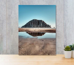Morro Rock with Sand 5mm thick Plastic Poster Ready to Hang 45x60cm - Picture 1 of 3
