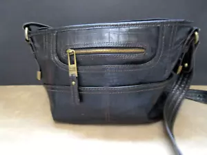 TYLER RODAN Umhängetasche dunkelbraun Alligator/Kroko Crossbody 3 Fächer Y2K - Bild 1 von 10