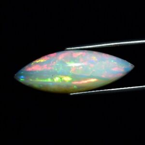 5.15ct 24.5x8.8mm Marquise Cab Natural Play-of-Color Crystal Opal Gemstone