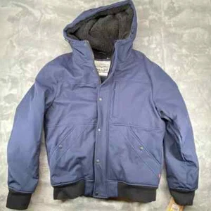 Levi's Jacket Men's Medium Blue Navy Winter Soft Shell Sherpa Lined Hooded New - Picture 1 of 12