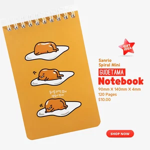 Pocket Notebook Writing Spiral Mini Cute Sanrio Gudetama Lazy Egg GIFT10 ID NB52 - Picture 1 of 12