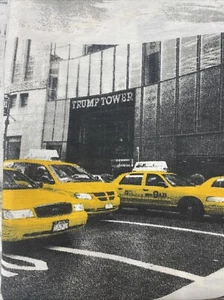 New York Yellow Taxi Print Fabric BTY Trump Tower A2 - Picture 1 of 5