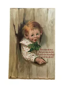 Vintage Frances Brundage Postcard Little Boy Cries Tuck Valentine Series 101 - Picture 1 of 3