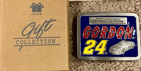 Jeff Gordon NASCAR Winston Cup Pewter Belt Buckle AVON Limited Ed.Box & COA 1998 Cover