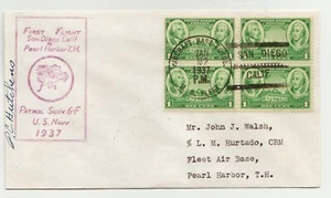 1937 FIRST US NAVY MASS FLIGHT SAN DIEGO PEARL HARBOR AAMC#1276-PILOT AUTOGRAPH - Bild 1 von 2