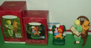 Hallmark Lot A Story for Pooh Waitin on Santa Chair 1997 2001 Ornaments - Picture 1 of 11