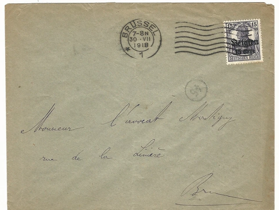 Germany: Occupation Belgium: 1918; Bruselas cancelation, VF. EBA038 - Image 1 of 1