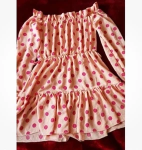 Pretty Little Thing Polkadot OffShoulder Dress 12 - Picture 1 of 1