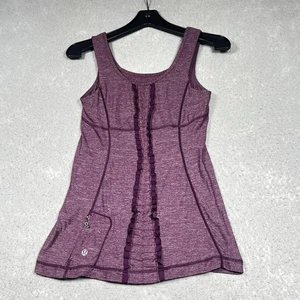 Lululemon Run Free Tank Women 4 Heathered Purple Stretch Athletic Gym Sleeveless - Picture 1 of 10