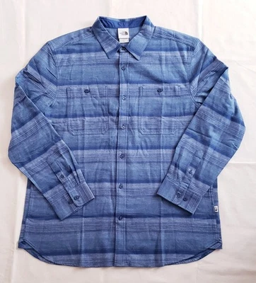 NWT $80 The North Face Men's Arroyo Flannel Shirt Blue Stripes Size XL Cotton - Image 1 of 4