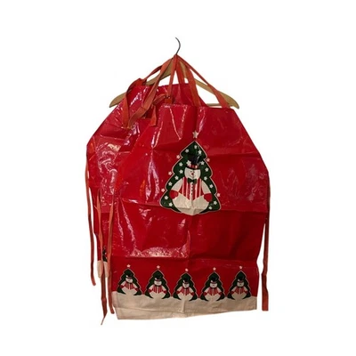 3 delantales de cocina vintage lisos muñeco de nieve rojo Hong Kong PVC/algodón Foto 1 de 4