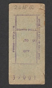 Billete de tren vintage 1960 NSW FERROCARRILES DEL GOBIERNO AYUNTAMIENTO A CIUDAD - Imagen 1 de 1