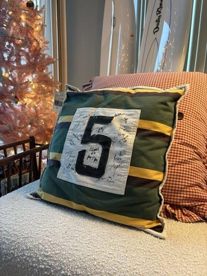 RARE VINTAGE RALPH LAUREN University Tate RUGBY PILLOW #5  Polo Cotton W Tags - Image 1 of 4