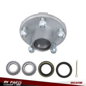 Galvanized 5 Lug Fit For 2000 axles 1 inch Bearings Trailer Hub - Picture 1 of 10
