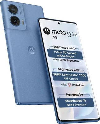 MOTOROLA G96 5G (Ashleigh Blue 256 GB 8GB RAM) 7s Gen 2 Processor Global Version - Image 1 of 4