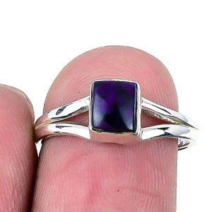 Charoite Gemstone Engagement Handmade Statement Ring 925 Sterling Silver US 6.5 - Picture 1 of 7