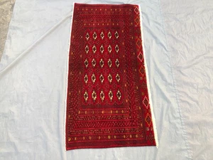 2'1 x 4'5 ft Vintage Turkmen Mowri Bukhara Rug Hand Knotted Wool Kids room Rug - Picture 1 of 10