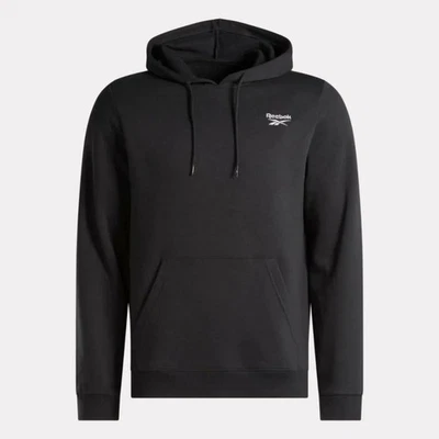 Reebok Identity Hoodie Black Size 2XL Small Logo Fleece Classic Fit - Image 1 of 4