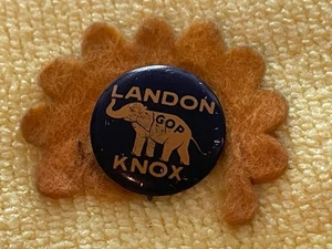 1936 ALFRED ALF LANDON FRANK KNOX PRESIDENT Sunflower campaign pinback button - Picture 1 of 2