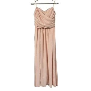 Lulu's Gr. XL Maxikleid Moonlight Serenade Trägerlos Pfirsich Blush Chiffon Abend - Bild 1 von 13