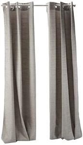 Grasscloth Room Darkening Window Curtain Pair / 2 Pieces Panels Grommet Top E... - Picture 1 of 7