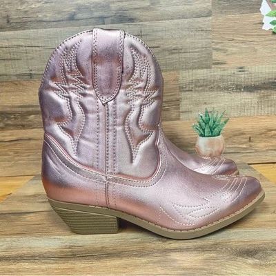 Soda “BLAZING” Western Botines Cosidos Punta Tacón Bajo Rosa Metálico 7 Foto 1 de 4