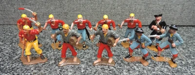 Vintage Marx 1970's Hard Plastic Warrior of the World Pirates Lot 11x - Image 1 of 4