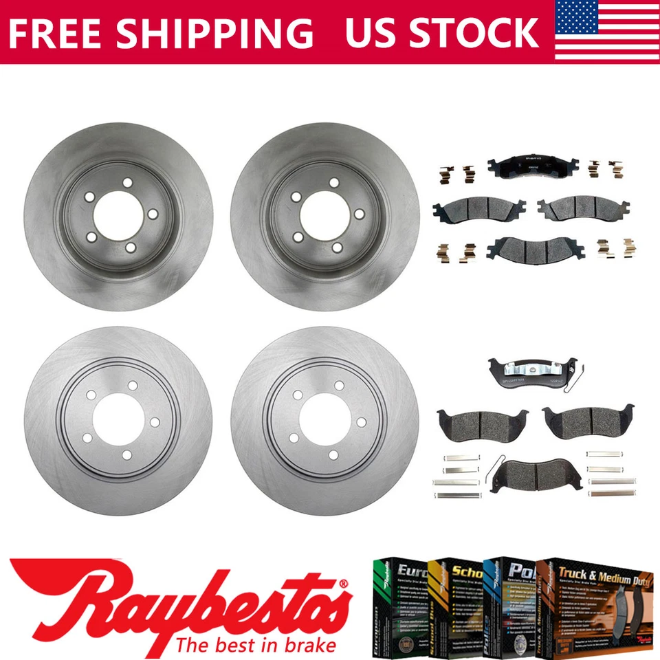 Rotores de freno delanteros traseros y pastillas de cerámica para Ford Explorer Sport Trac 2008-2010 Foto 1 de 4