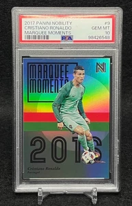 PSA10 Cristiano Ronaldo 2017 Panini Nobility MARQUEE MOMENTS #9 GEM MT - Picture 1 of 2