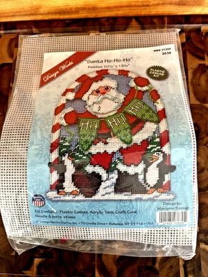 Design Works Santa Ho-Ho-Ho Plastic Canvas Kit Door Hanging 12"x18" Christmas - Image 1 of 4