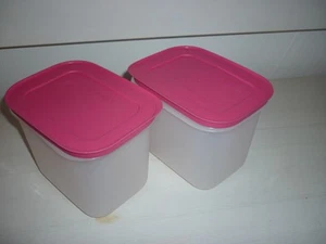 2 x Tupperware Eiskristall 1,1 Liter hoch G 35 Deckel pink Gefrierbehälter - Bild 1 von 2