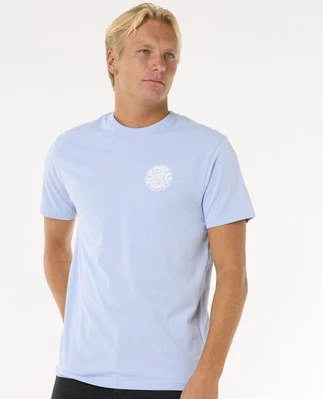 Rip Curl Wettie Icon SS Mens T-Shirt Ice Blue - Imagen 1 de 4