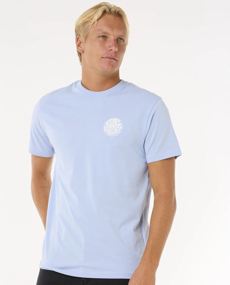 Rip Curl Wettie Icon SS Mens T-Shirt Ice Blue - Imagen 1 de 4