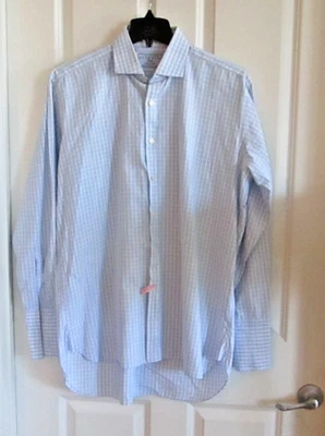 Charles Tyrwhitt Button Up Shirt Mens 17-35 Classic Blue White Long Sleeve - Image 1 of 4