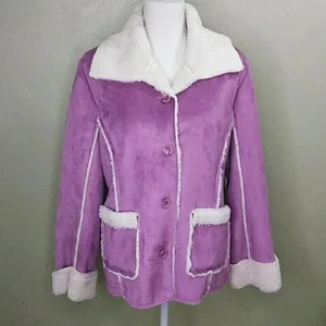 Natalie & Me Lavender Faux Shearling Lined Jacket - L - NWT - Picture 1 of 9