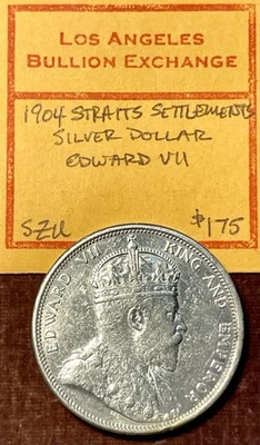 1904 Straits Settlements Silver Dollar Edward VII - Image 1 of 2