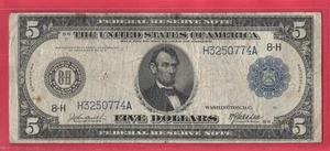 *** 1914 $5.00 FED RES BLUE SEAL - Picture 1 of 2