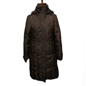 Midi length down and feather filled brown puffer jacket, size M, NWOT - Picture 1 of 14