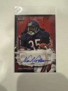 2024 Topps Finest Football Neal Anderson Finest Autographs Red Refractor 1/5 - Picture 1 of 2