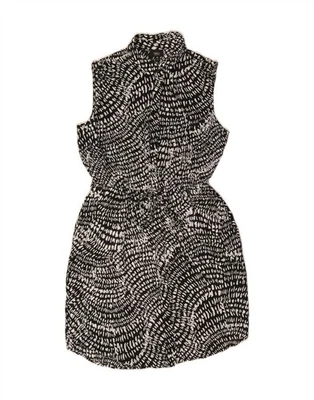 Vestido camisero sin mangas MOSSIMO para mujer Reino Unido 14 mediano negro manchado poliéster AP07 Foto 1 de 3